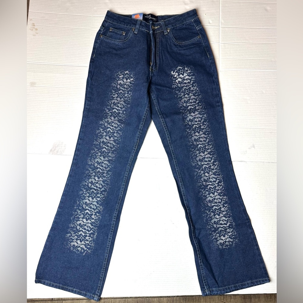 Vintage Wild Secret Womens Juniors Jeans Size 9 High Rise Leg Design‎ Y2K 90s